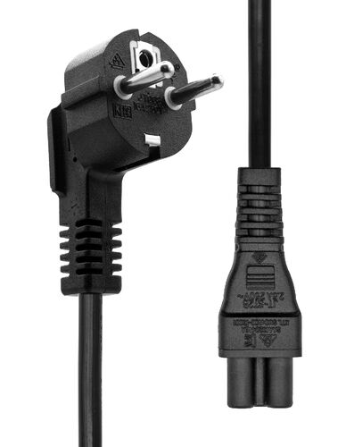 PROXTEND CABLE DE ALIMENTACION EXTERNA SCHUKO-C5  NEGRO 5 METROS