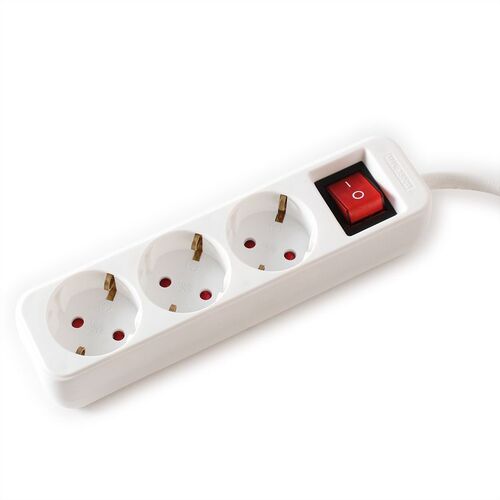 Regleta Pro de 6 Enchufes + Interruptor Blanca (3 Metros) + Protección  Infantil • IluminaShop