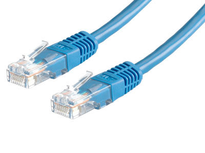 LATIGUILLO RJ45 3 M. CAT.5E UTP  AWG26 COBRE AZUL ROLINE