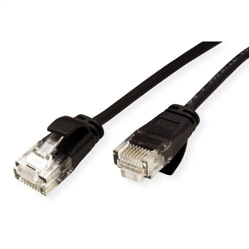 LATIGUILLO RJ45 0,5 M CAT.6A UTP DATA CENTER LSOH SLIM COBRE NEGRO ROLINE