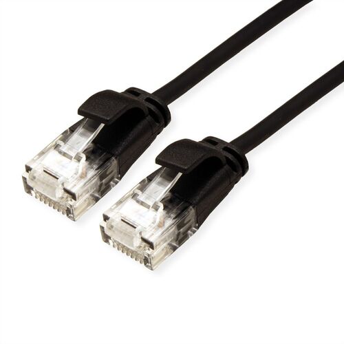 LATIGUILLO RJ45 0,5 M CAT.6A UTP DATA CENTER LSOH SLIM COBRE NEGRO ROLINE