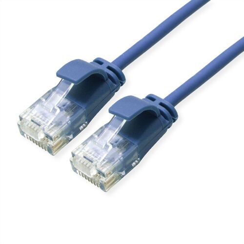 LATIGUILLO RJ45 1,5 M CAT.6A UTP DATA CENTER LSOH SLIM COBRE AZUL ROLINE