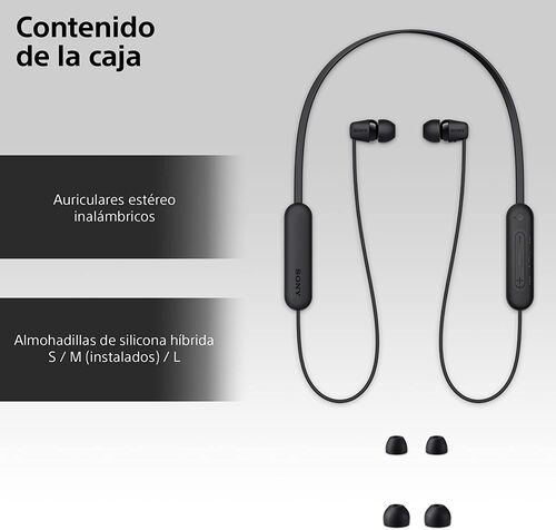Auriculares inalámbricos inalámbricos de Sony Wi-C200 (negro