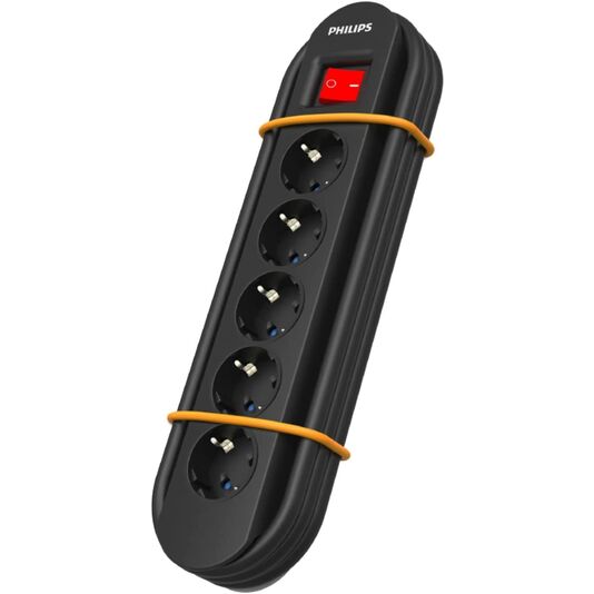 Regleta de 5 Enchufes Schuko y 2 Puertos USB de 2,4A, Interruptor  Encendido/Apagado, Cable de Alimentación Trenzado 1,5 Metros - Color Blanco  Philips