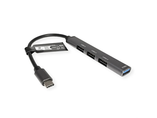 Hub  USB 2.0 , conector C, 4x puertos A (3x USB 2.0 +1x USB 3.2 Gen1) STANDARD