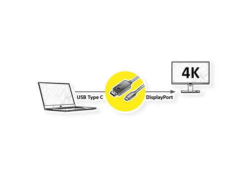 Cable Tipo C - DisplayPort DP, M/M, 2 m VALUE