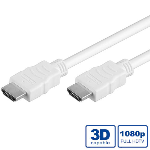 CABLE HDMI 5 M. HDMI M/HDMI M 4K ALTA VELOCIDAD CON ETHERNET 3840 x 2160 @30Hz BLANCO  VALUE